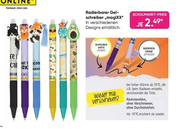 Radierbarer Gelstift „magiXX“ in verschiedenen Designs
