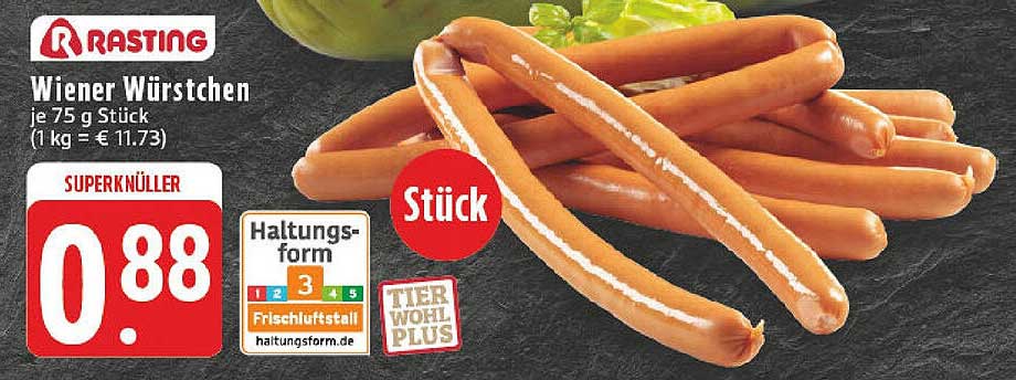 Rasting Wiener Würstchen je 75 g Stück