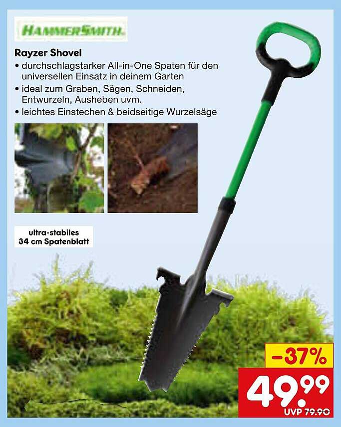 Rayzer Shovel – All-in-One Spaten für den Garten