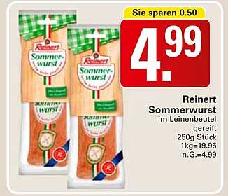 Reinert Sommerwurst im Leinenbeutel, 250g