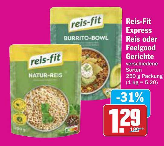 Reis-Fit Express Reis oder Feelgood Gerichte 250 g