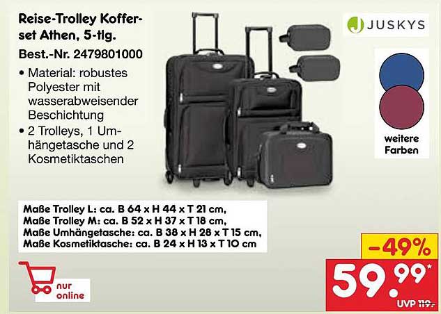 Reise-Trolley Kofferset Athen, 5-tlg.