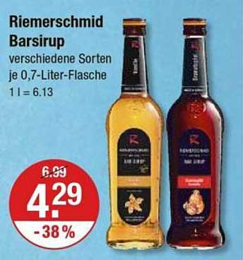 Riemerschmid Barsirup verschiedene Sorten je 0,7-Liter-Flasche
