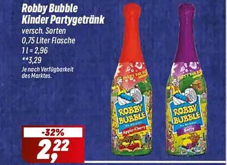 Robby Bubble Kinder Partygetränk - verschiedene Sorten