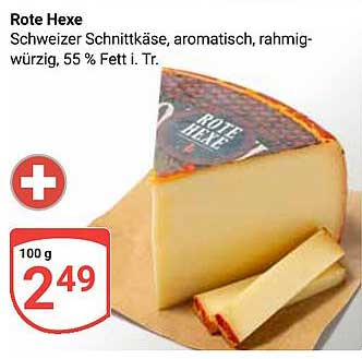 Rote Hexe – Schweizer Schnittkäse, aromatisch, rahmig-würzig, 55 % Fett i. Tr.