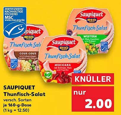 SAUPIQUET Thunfisch-Salat verschiedene Sorten je 160-g-Dose