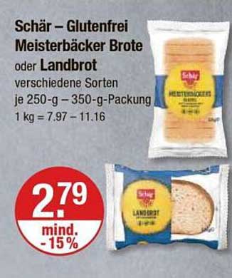 Schär – Glutenfrei Meisterbäcker Brote oder Landbrot, verschiedene Sorten