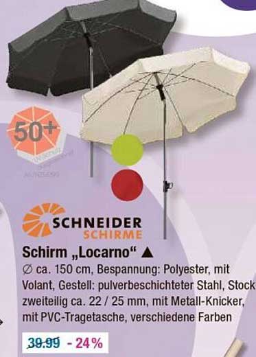 Schirm "Locarno" - 24% Rabatt auf den UV-Schutzschirm