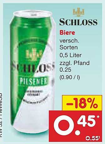 Schloss Pilsener Bier 0,5 Liter - Das erfrischende Angebot!