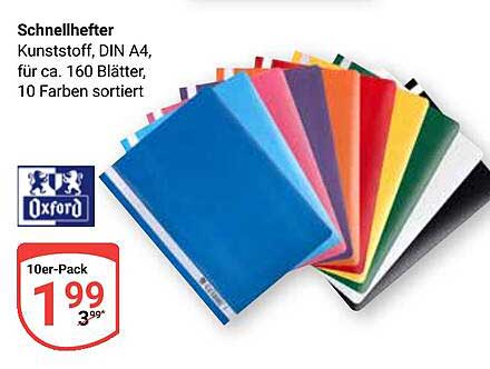 Schnellhefter A4 - 10er-Pack in 10 Farben