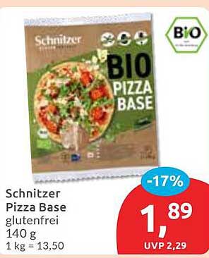 Schnitzer Bio Pizza Base glutenfrei 140 g