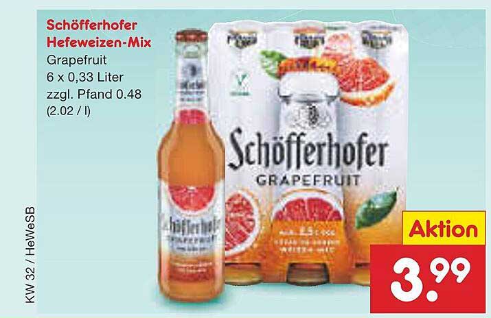 Schöfferhofer Hefeweizen-Mix Grapefruit 6 x 0,33 Liter