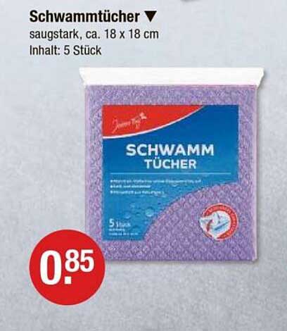 Schwammtücher, saugstark, ca. 18 x 18 cm, Inhalt: 5 Stück