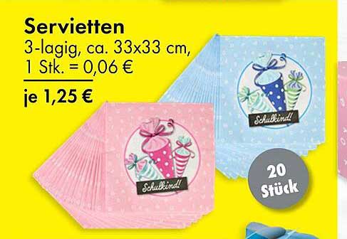 Servietten 3-lagig, ca. 33x33 cm, 20 Stück
