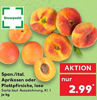 Spanische oder italienische Aprikosen bzw. Plattpfirsiche, lose