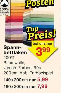 Spannbettlaken aus 100% Baumwolle – Top Preis!