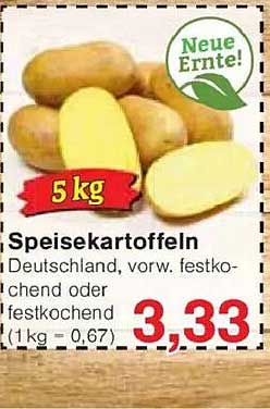 Speisekartoffeln 5 kg - vorw. festkochend oder festkochend