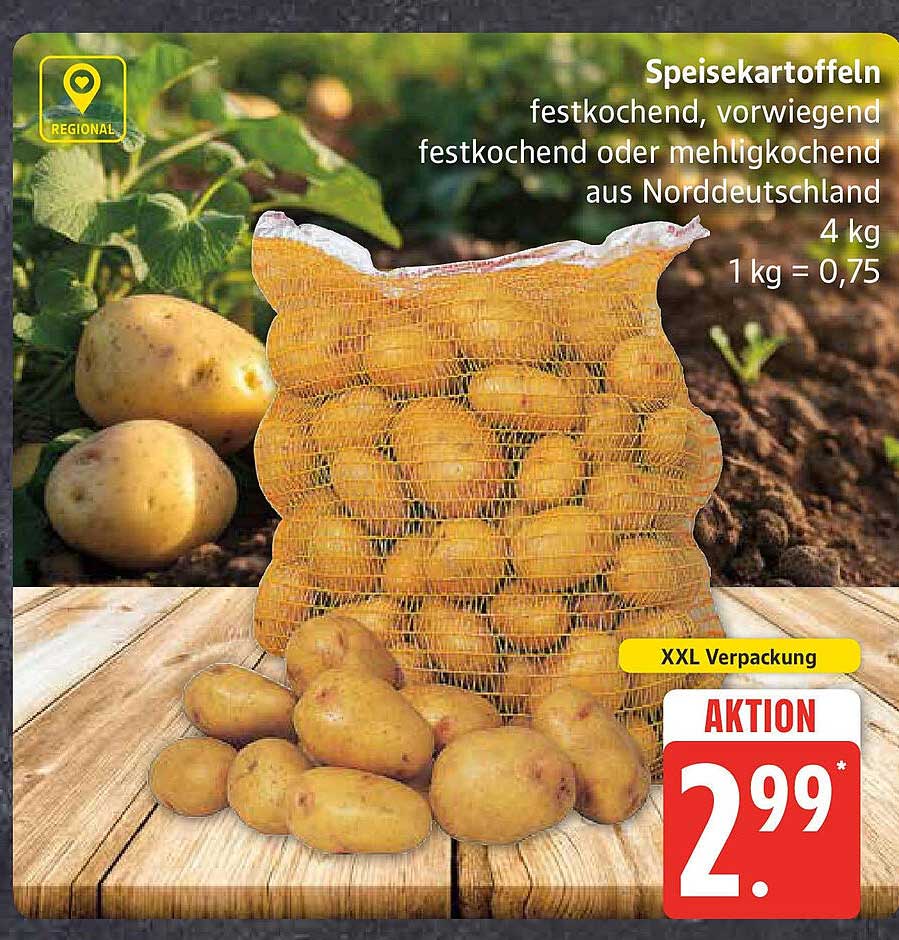 Speisekartoffeln festkochend oder mehligkochend aus Norddeutschland, 4 kg