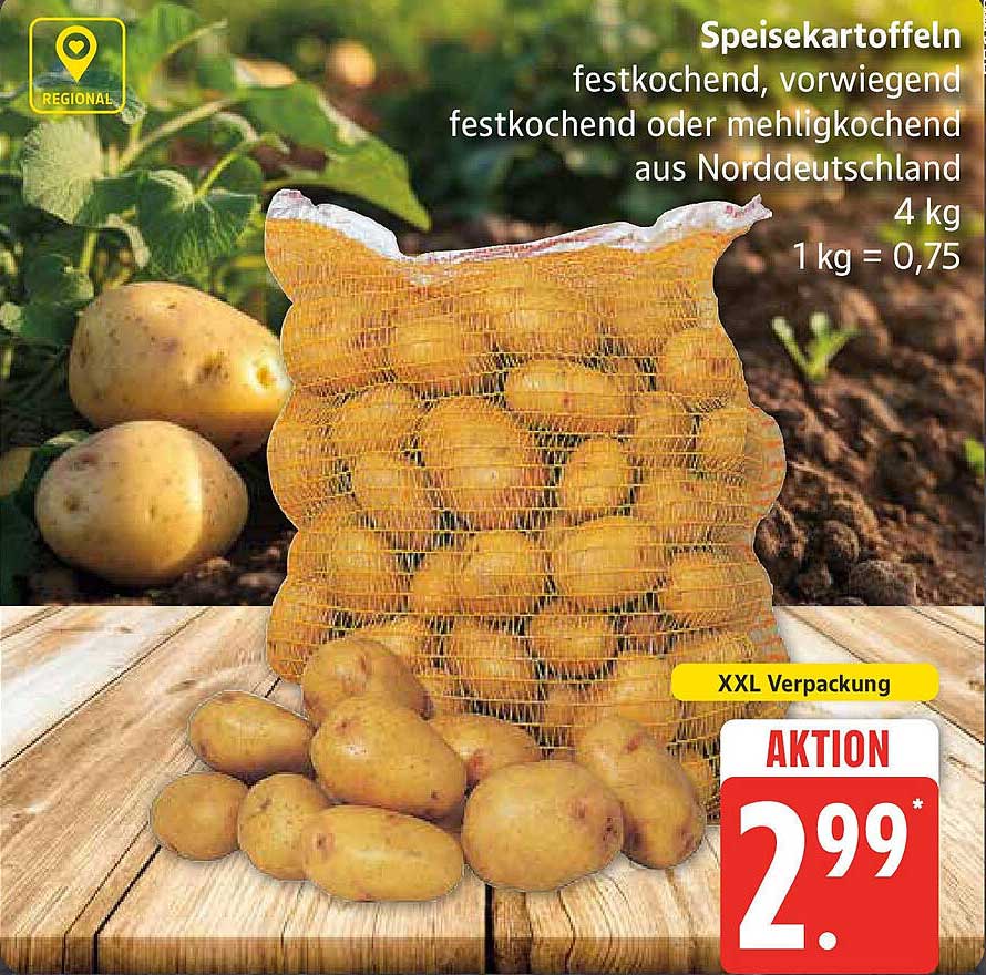 Speisekartoffeln festkochend, vorwiegend festkochend oder mehligkochend aus Norddeutschland