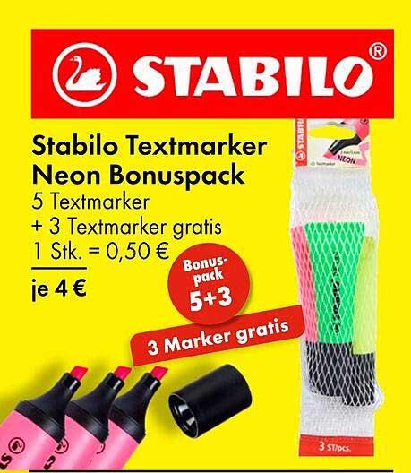 Stabilo Textmarker Neon Bonuspack