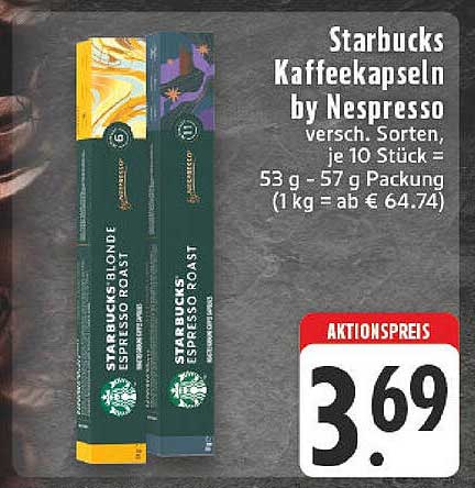 Starbucks Kaffeekapseln by Nespresso 10 Stück
