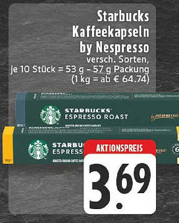 Starbucks Kaffeekapseln by Nespresso