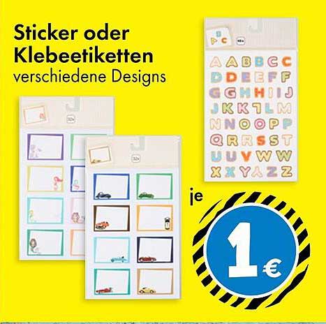 Sticker oder Klebeetiketten – verschiedene Designs