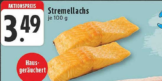 Stremellachs je 100 g – Hausgeräuchert