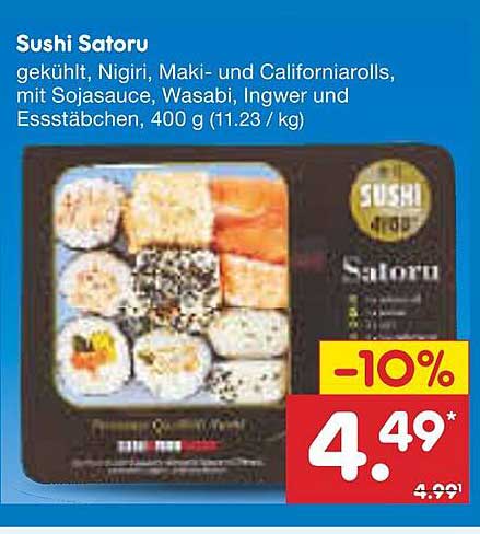 Sushi Satoru - Gekühlt, Nigiri, Maki- und California-Rolls