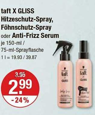 taft X GLISS Hitzeschutz-Spray, Föhnschutz-Spray oder Anti-Frizz Serum