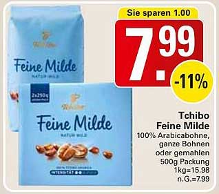 Tchibo Feine Milde 100% Arabica-Bohnen 500g