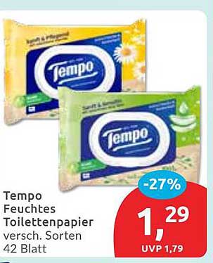 Tempo Feuchtes Toilettenpapier versch. Sorten, 42 Blatt