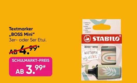 Textmarker „BOSS Mini“ 3er- oder 5er Etui