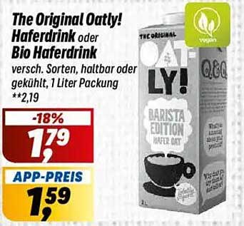 The Original Oatly! Haferdrink oder Bio Haferdrink, 1 Liter Packung