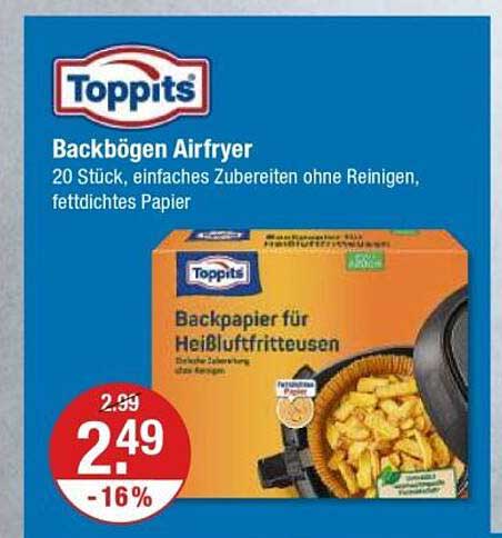 Toppits Backbögen Airfryer – 20 Stück