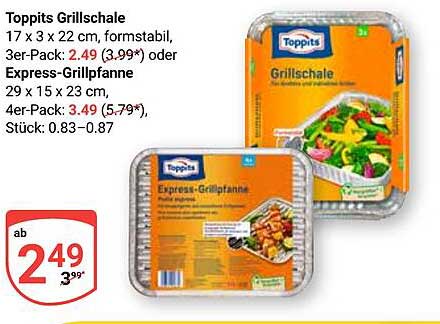 Toppits Grillschale 17 x 3 x 22 cm, 3er-Pack nur 2,49 €