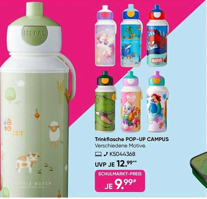 Trinkflasche POP-UP CAMPUS - Verschiedene Motive