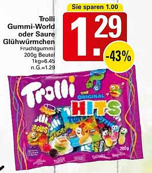 Trolli Gummi-World oder Saure Glühwürmchen 200g