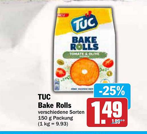 TUC Bake Rolls - Tomate & Olive 150 g