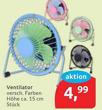 Ventilator in verschiedenen Farben, Höhe ca. 15 cm