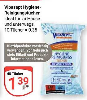 Vibasept Hygiene-Reinigungstücher 40 Tücher