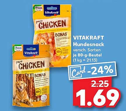 VITAKRAFT Hundesnack verschiedene Sorten je 80-g-Beutel