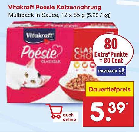 Vitakraft Poesie Katzennahrung Multipack in Sauce, 12 x 85 g