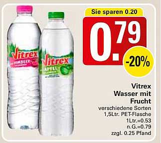 Vitrex Wasser mit Frucht 1,5L - verschiedene Sorten