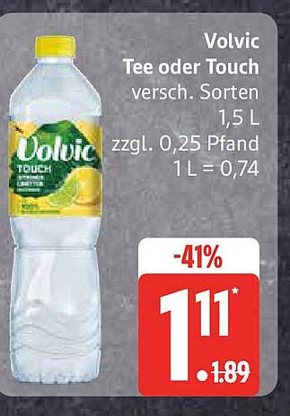 Volvic Tee oder Touch, verschiedene Sorten, 1,5 L
