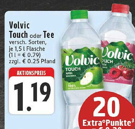 Volvic Touch oder Tee 1,5 L - Aktionspreis