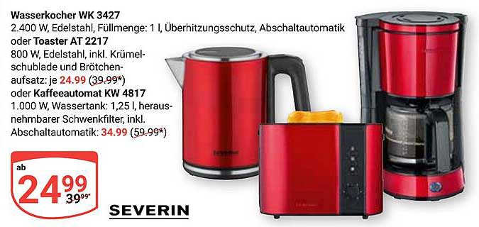 Wasserkocher WK 3427, Toaster AT 2217 oder Kaffeeautomat KW 4817