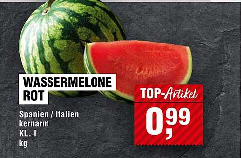 Wassermelone Rot - Spanien/Italien, kernarm, 1 kg