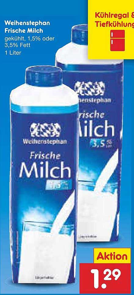 Weihenstephan Frische Milch, 1,0 Liter, 1,5% oder 3,5% Fett