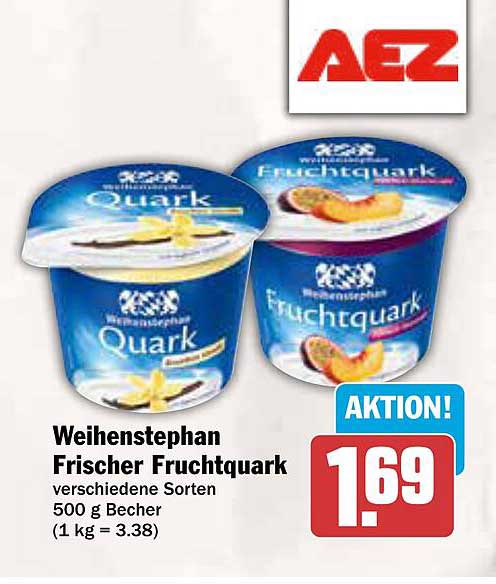 Weihenstephan Frischer Fruchtquark verschiedene Sorten 500 g Becher